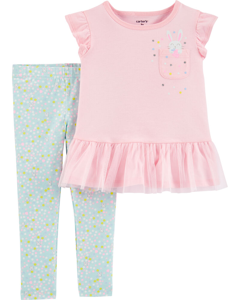 Babytown Bebé Niñas 2 Piezas Bunny Top /& Leggings Set Rosa