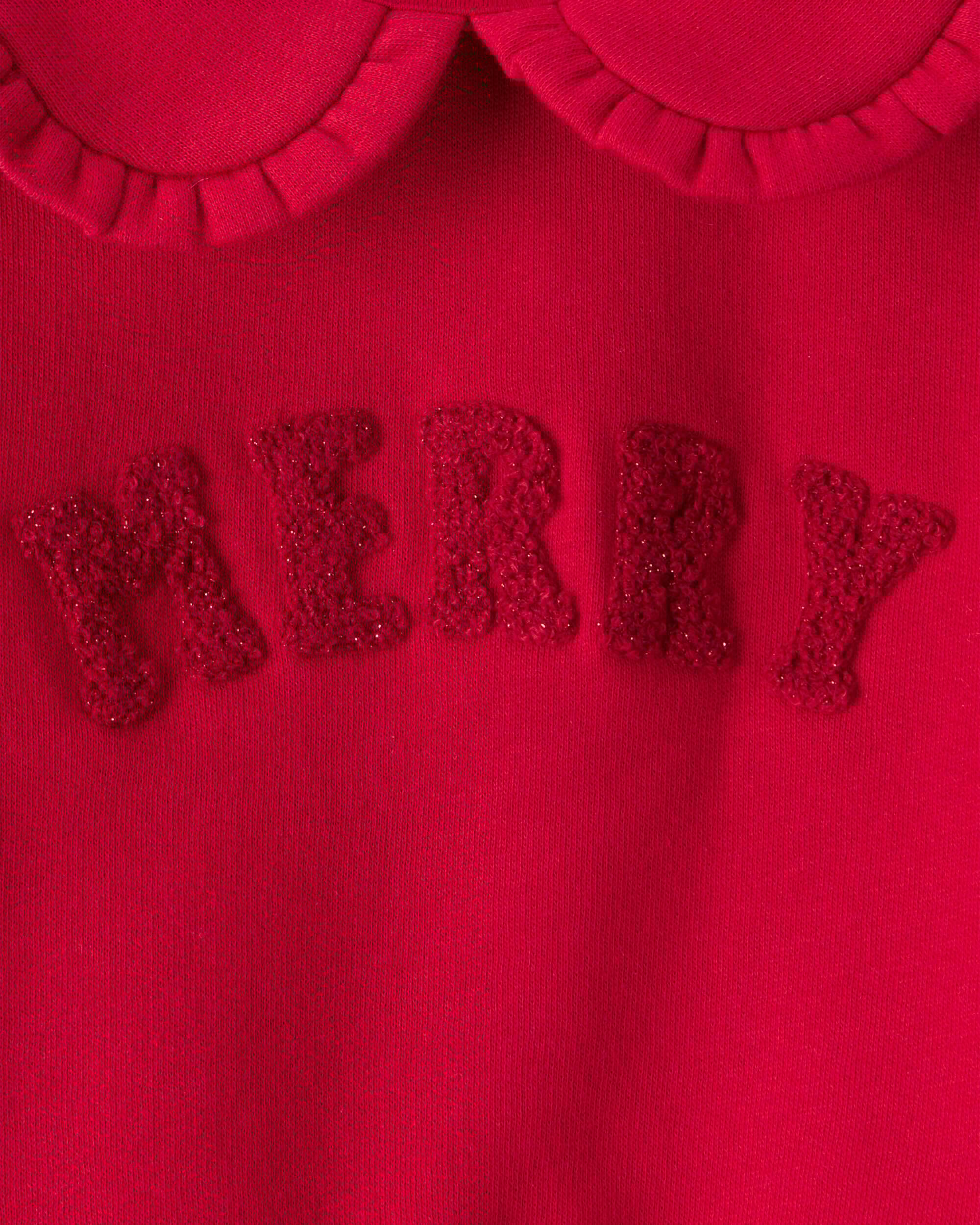 Baby Girl Christmas Merry Long-Sleeve Pullover Sweatshirt - Red