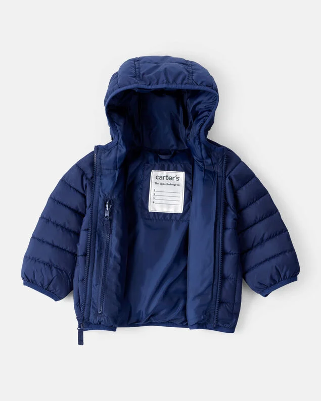 Product image 2 of Baby Hooded Puffer Jacket - Navy Blue