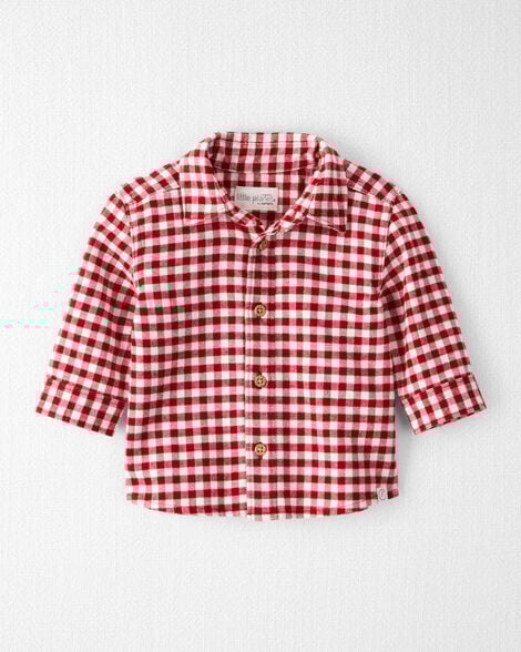 Baby Boy Plaid Organic Cotton Button-Front Flannel Shirt
