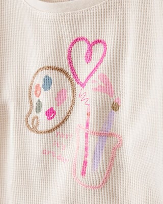 Product image 2 of Baby Girl Arts & Crafts Short-Sleeve Top - White