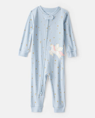 Toddler Girl Dinosaur DreamPlush Snug Fit Long-Sleeve 1-Piece Pajamas - Pink