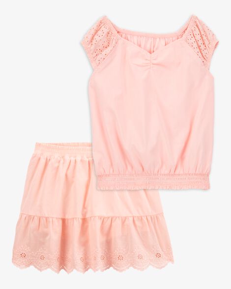  Product image 1 of Kid 2-Piece Cinched Fashion Top & Eyelet Skort Set