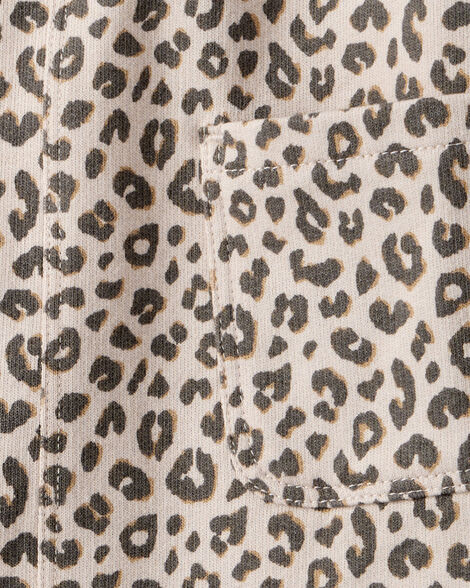 Product image 4 of Baby Girl 2-Piece Leopard Print Cotton Long-Sleeve Dress Set - Brown