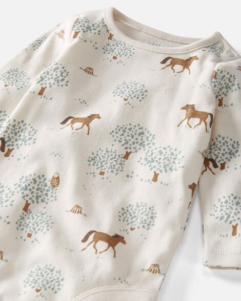  Product image 3 of Baby 2-Pack Wild Horses Organic Cotton Rib Bodysuits