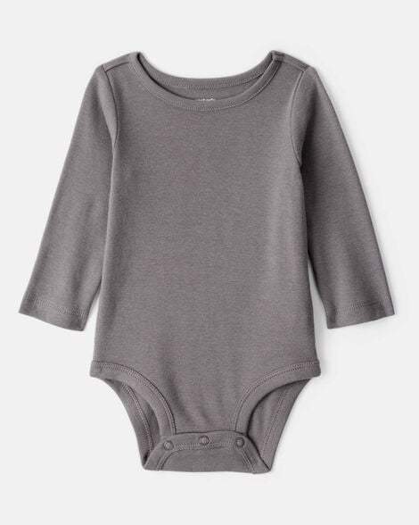 Baby Girl 2-Piece Leopard Print Long-Sleeve Dress Set - Grey/Brown