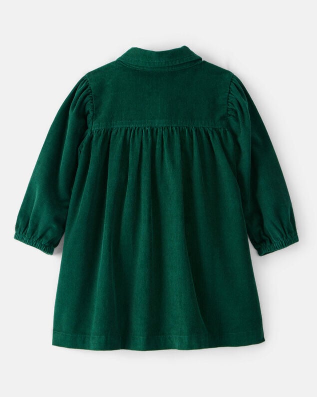 Product image 2 of Baby Girl Corduroy Long-Sleeve Dress - Green