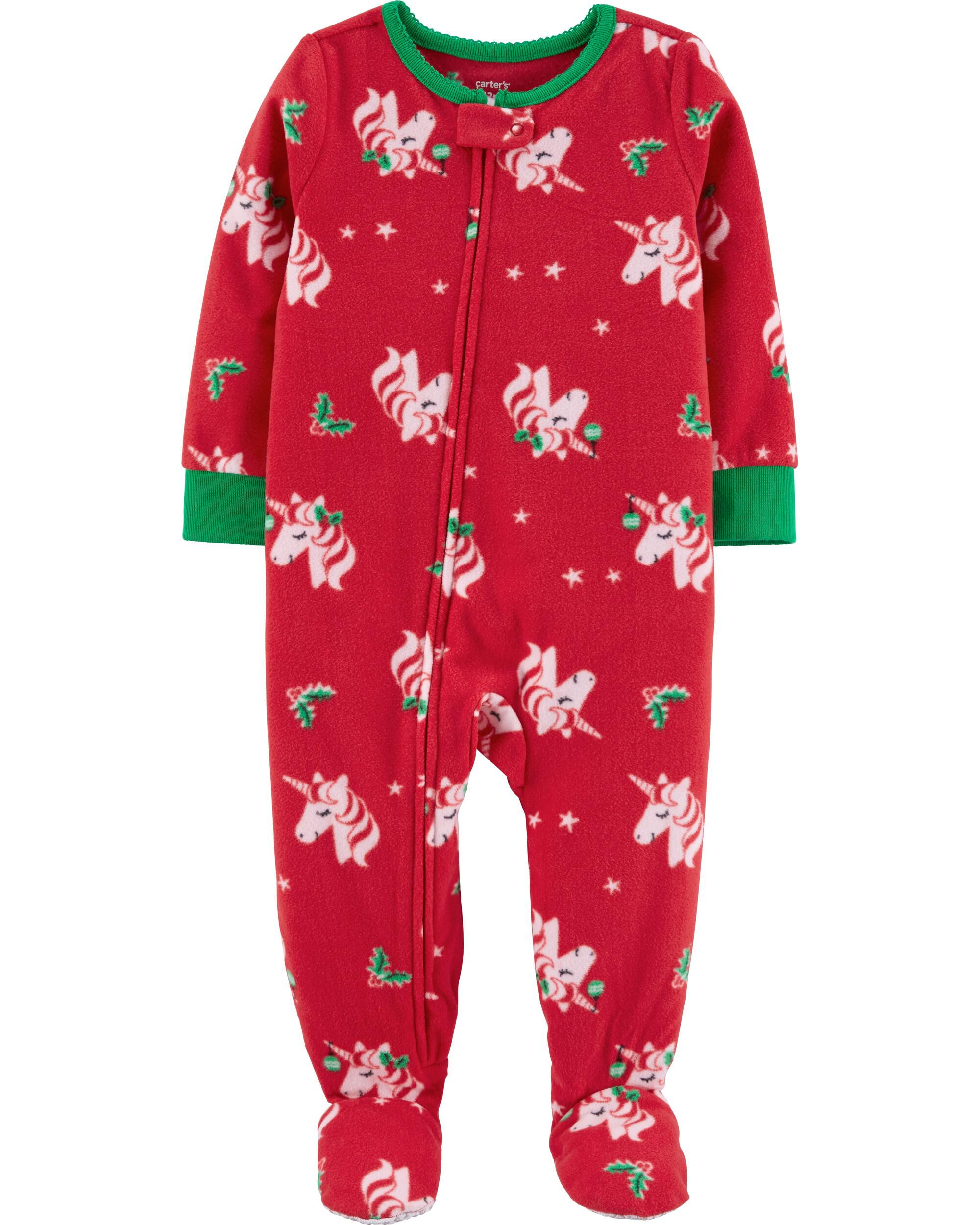 Carters christmas footed pajamas
