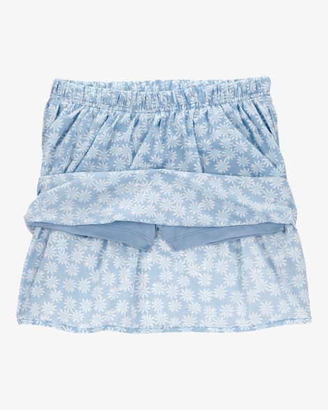  Product image 2 of Kid 2-Piece Floral Skort Set - Blue