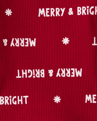 Product image 2 of Baby Merry & Bright Christmas Print Cotton Long-Sleeve 2-Piece Pajamas - Red