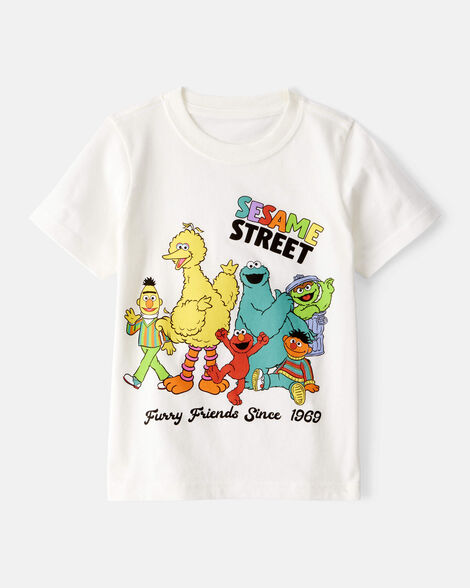 toddler boy sesame street short-sleeve graphic tee - ivory