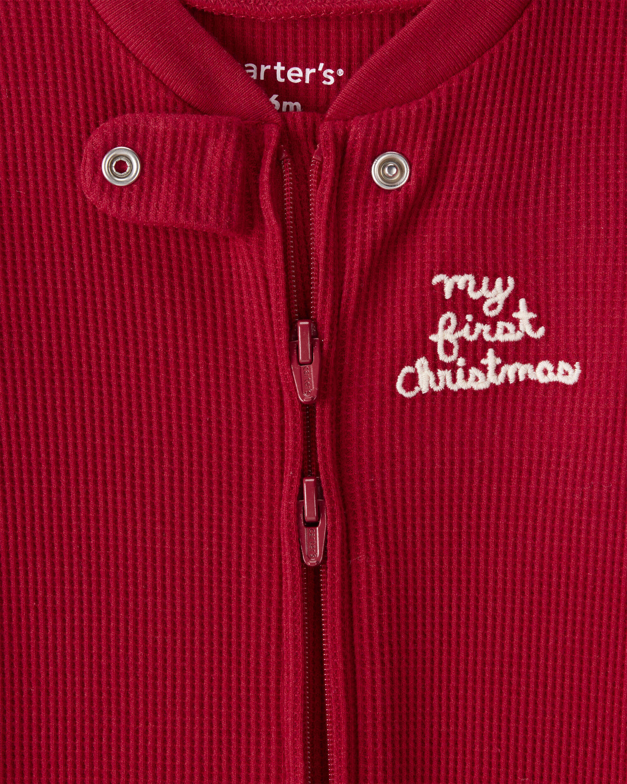 Baby My First Christmas Holiday Red Cotton Sleep & Play Pajamas