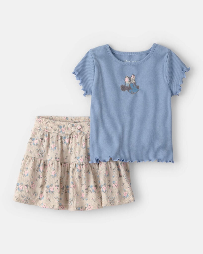 Carter's baby girl 2-piece disney© minnie mouse top & skort set - blue 12M Multi