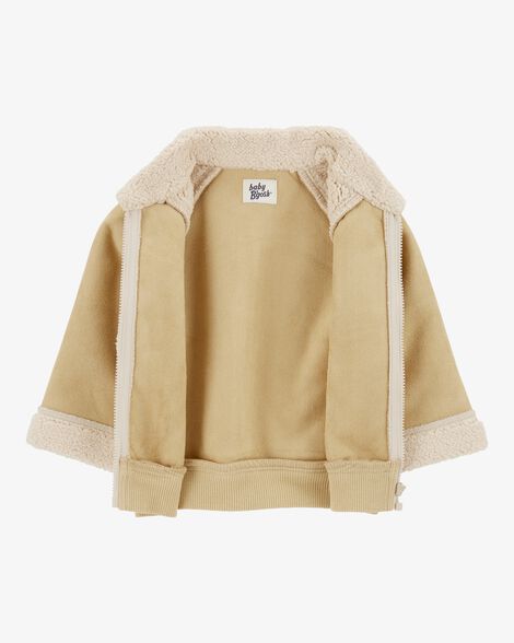 Product image 2 of Baby Colorblock Fleece & Sherpa Jacket - Tan