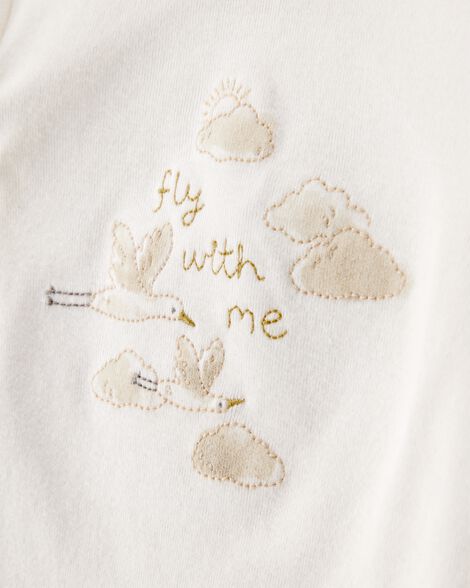 Product image 2 of Baby 4-Piece Cloud Print Outfit Set - White/Tan