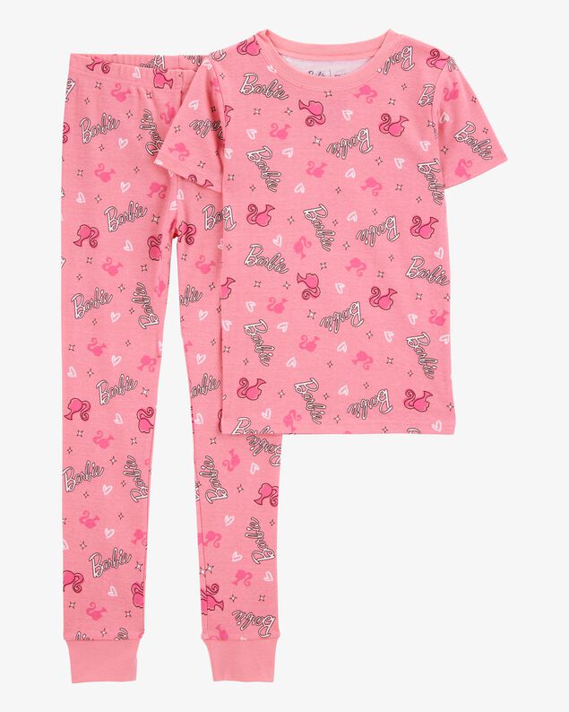 Product image 1 of Kid Barbie Snug Fit Cotton 2-Piece Pajamas - Pink