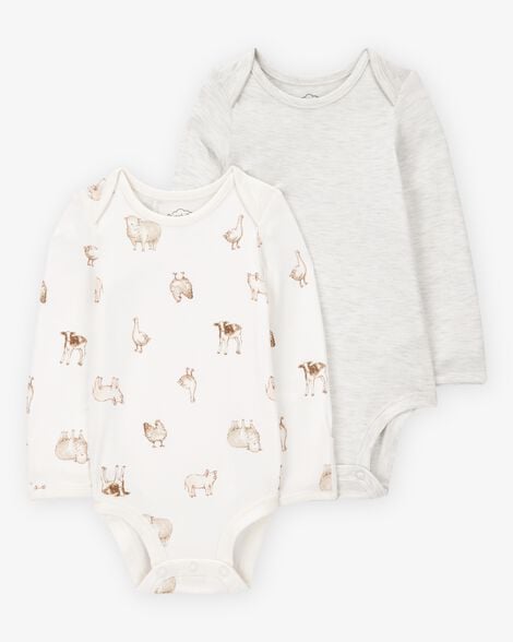 Product image 1 of Baby 2-Pack Long-Sleeve PurelySoft Bodysuits