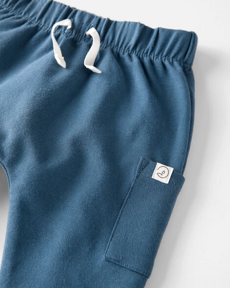  Product image 2 of Baby 2-Pack Organic Cotton Pants in Heather Grey & Deep Teal