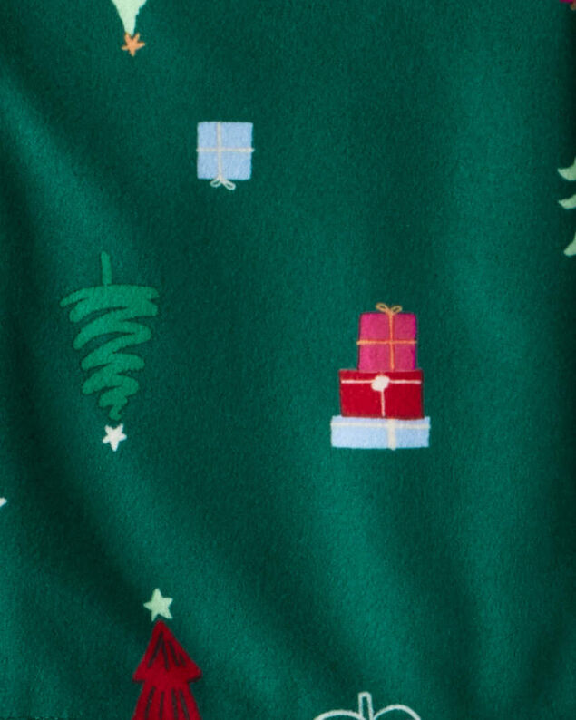 Product image 2 of Toddler Green Trees Fleece Long-Sleeve Loose Fit 2-Piece Pajamas - Green