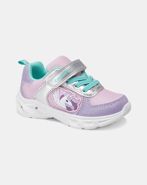 toddler girl light-up unicorn athletic sneakers