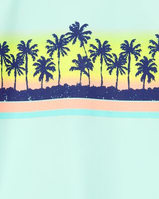 Product image 2 of Toddler Palm Tree Long-Sleeve Rashguard Swim - Mint Blue