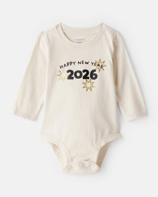 Baby 2-Piece My First Christmas Long-Sleeve Bodysuit & Pant Set - Cream/Green