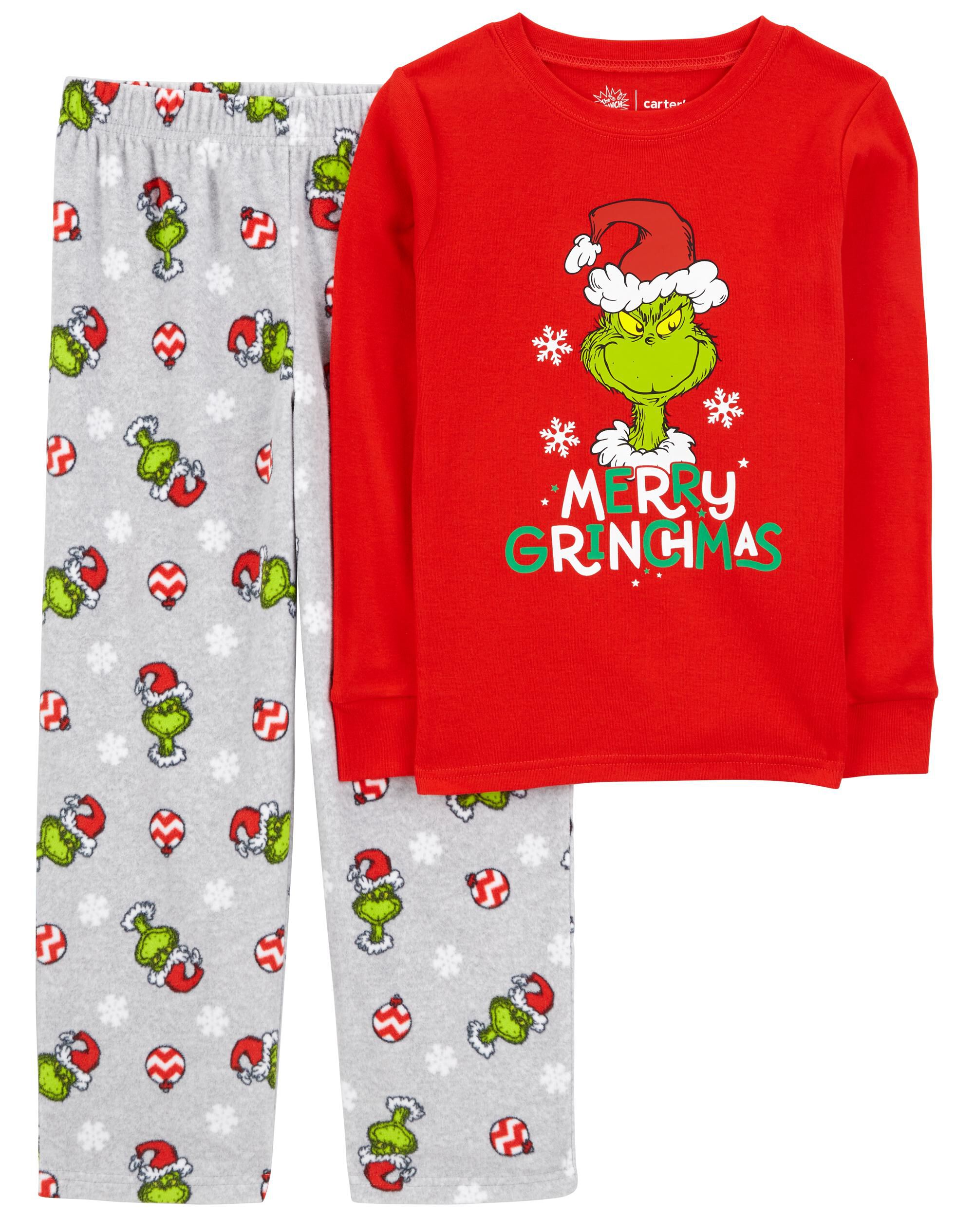 Kid 2 Piece Christmas Grinch Cotton Fleece Pajamas Carter s Carter s