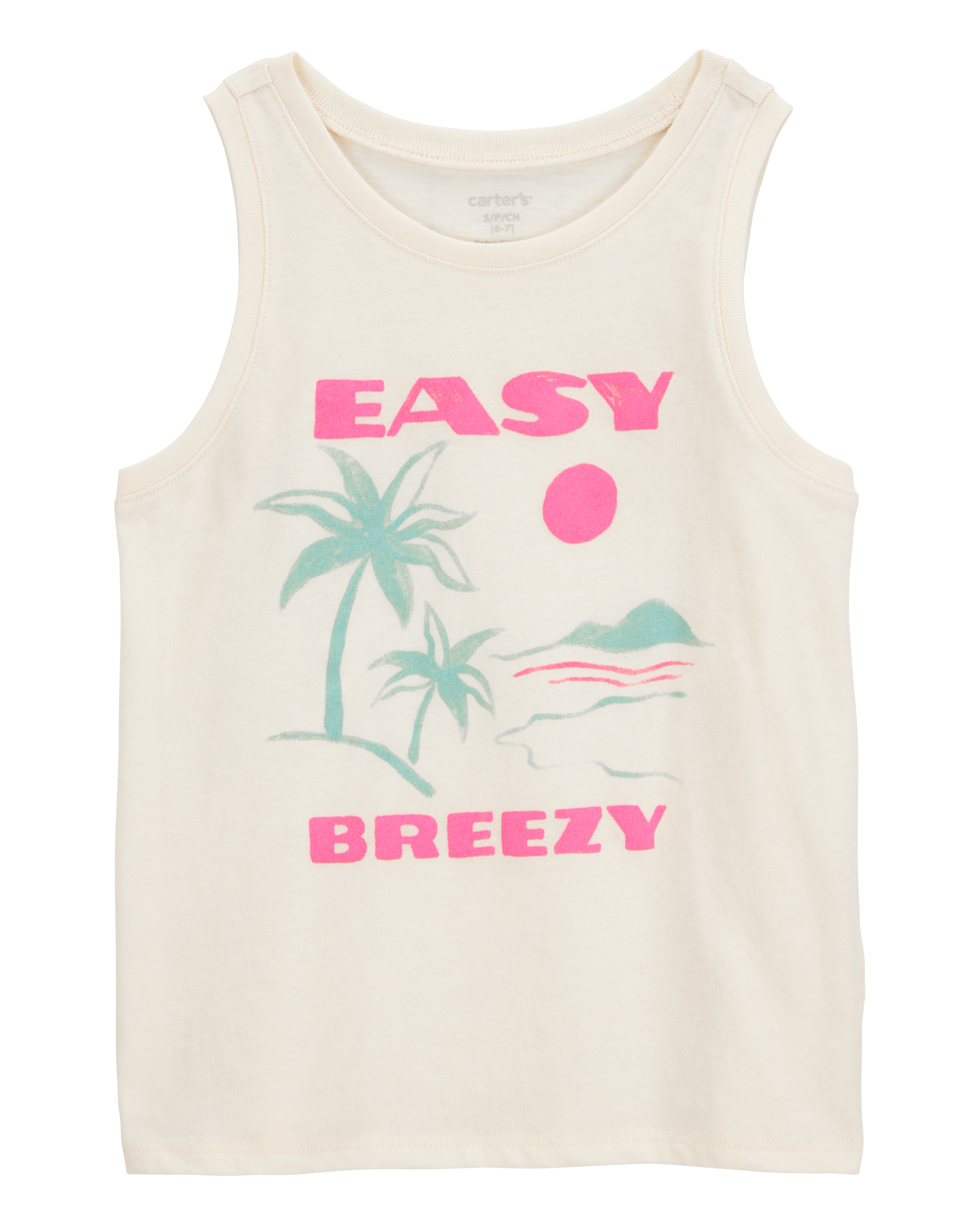 Kid Palm Tree Vintage Muscle Tank - White