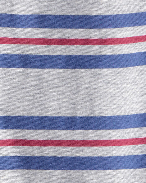  Product image 2 of Baby Boy Striped Short-Sleeve Henley Tee - Grey