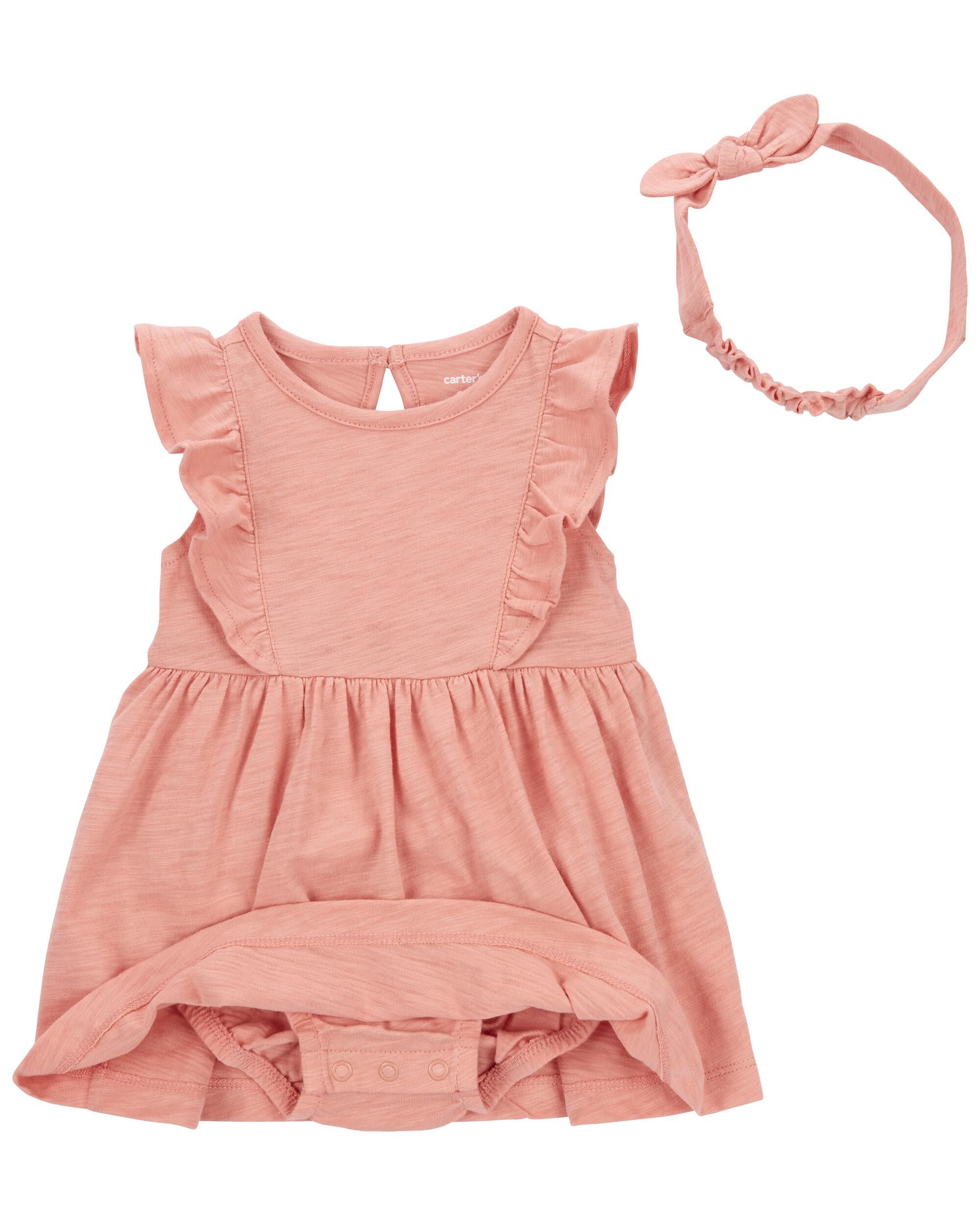 Baby 2 Piece Bodysuit Dress Headwrap Set Carter s Carter s
