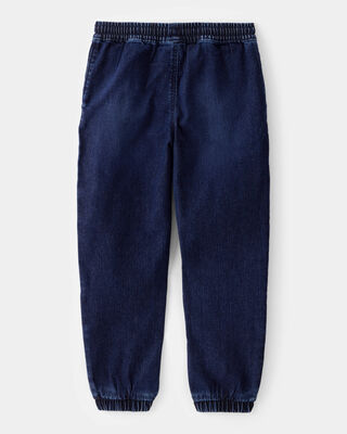 Product image 2 of Kid Tapered Iconic Denim Drawstring Joggers - Indigo Wash