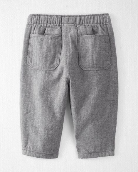 Product image 2 of Baby Organic Cotton Fully-Lined Brushed Herringbone Pants