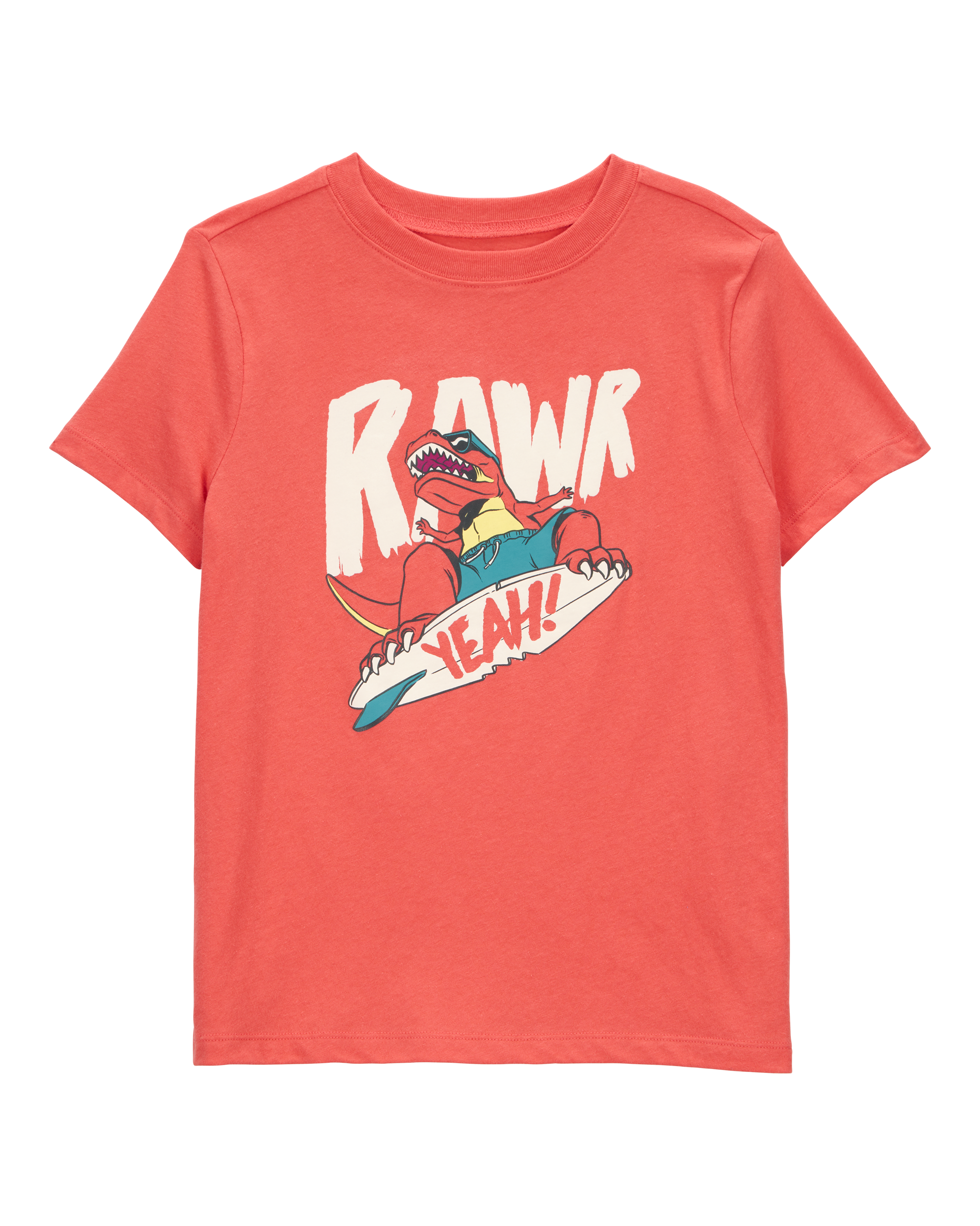 Boys Dinosaur Skateboard Graphic Tee - Orange