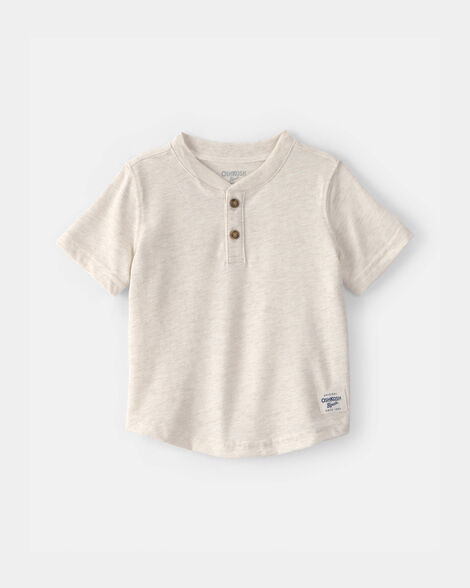 Baby Boy Short-Sleeve Henley T-Shirt - Cream