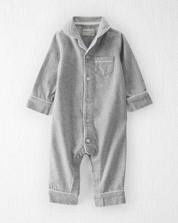 Baby 1-Piece Organic Cotton Coat Style Pajamas 