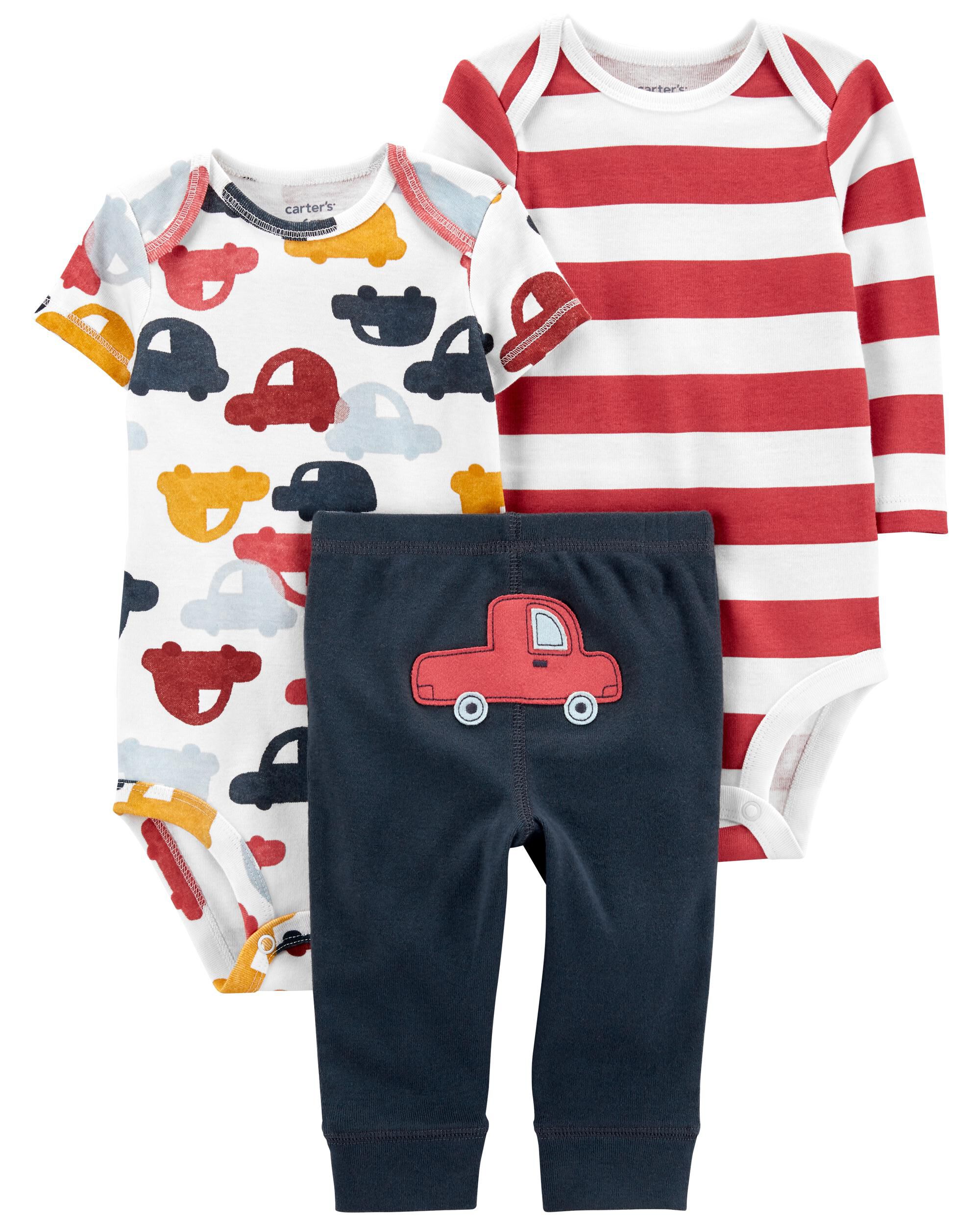 Nwt Baby Boys Carter's 3 Piece Set Bib All Star Red Blue 6M 9M 12M 