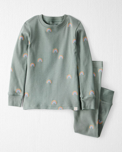 Toddler Organic Cotton Pajamas in Magical Rainbow Print