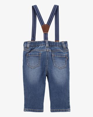 Product image 2 of Baby Knit-Denim Suspender Pants - Blue