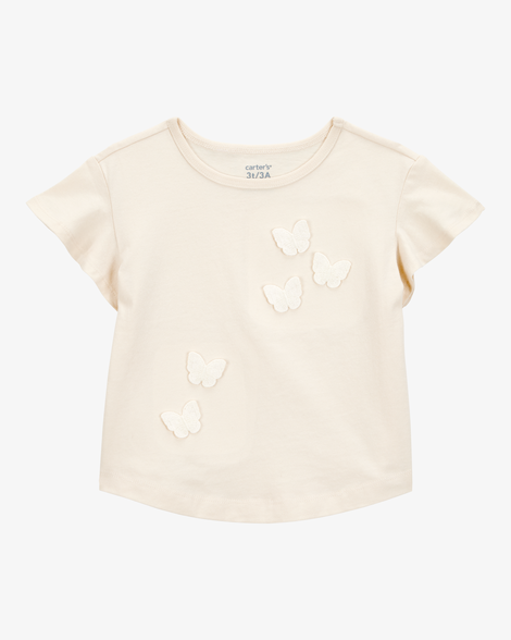 toddler butterfly short-sleeve top - ivory