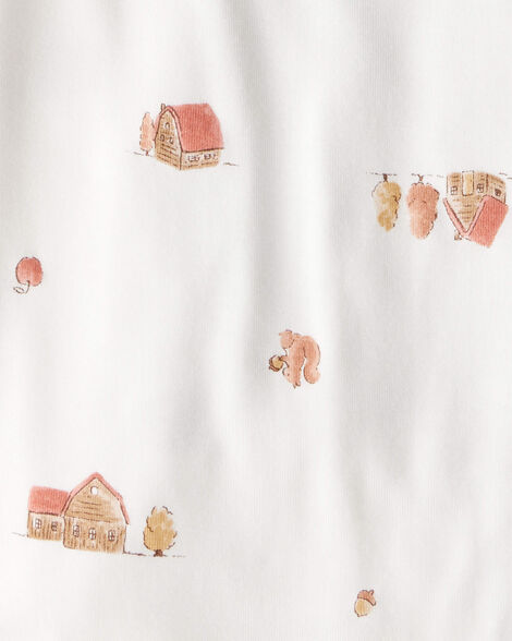 Product image 5 of Baby Barn Print PurelySoft Long-Sleeve Multipack Bodysuits - Brown/White