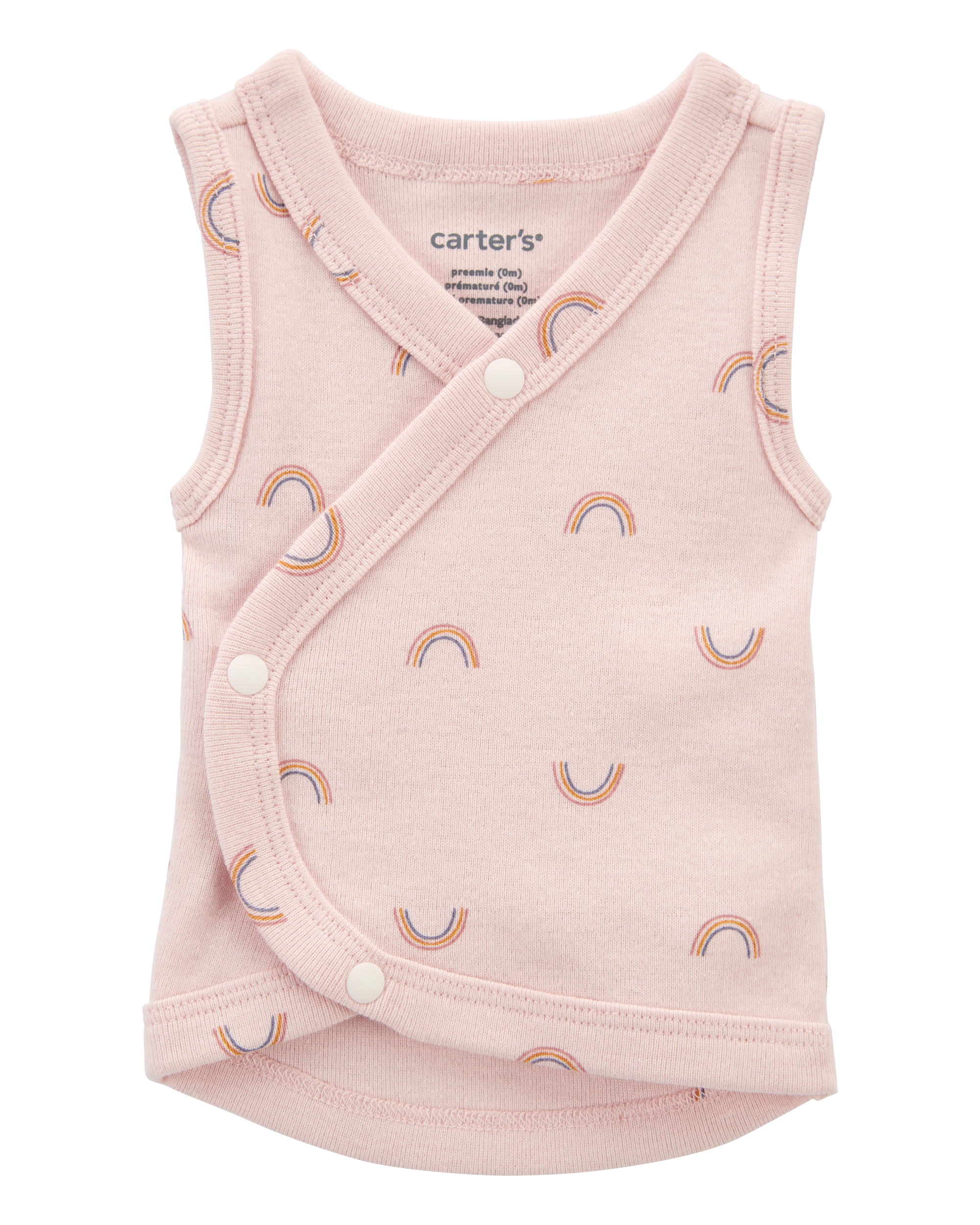 Baby Girl Preemie Rainbow Cotton Tank - Pink