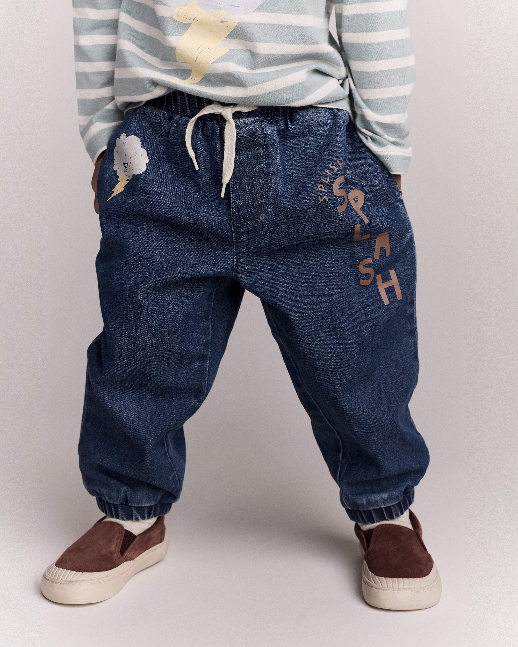 Otter Avenue Toddler Splish Splash Jogger Pant in Denim 12M Blue 15$