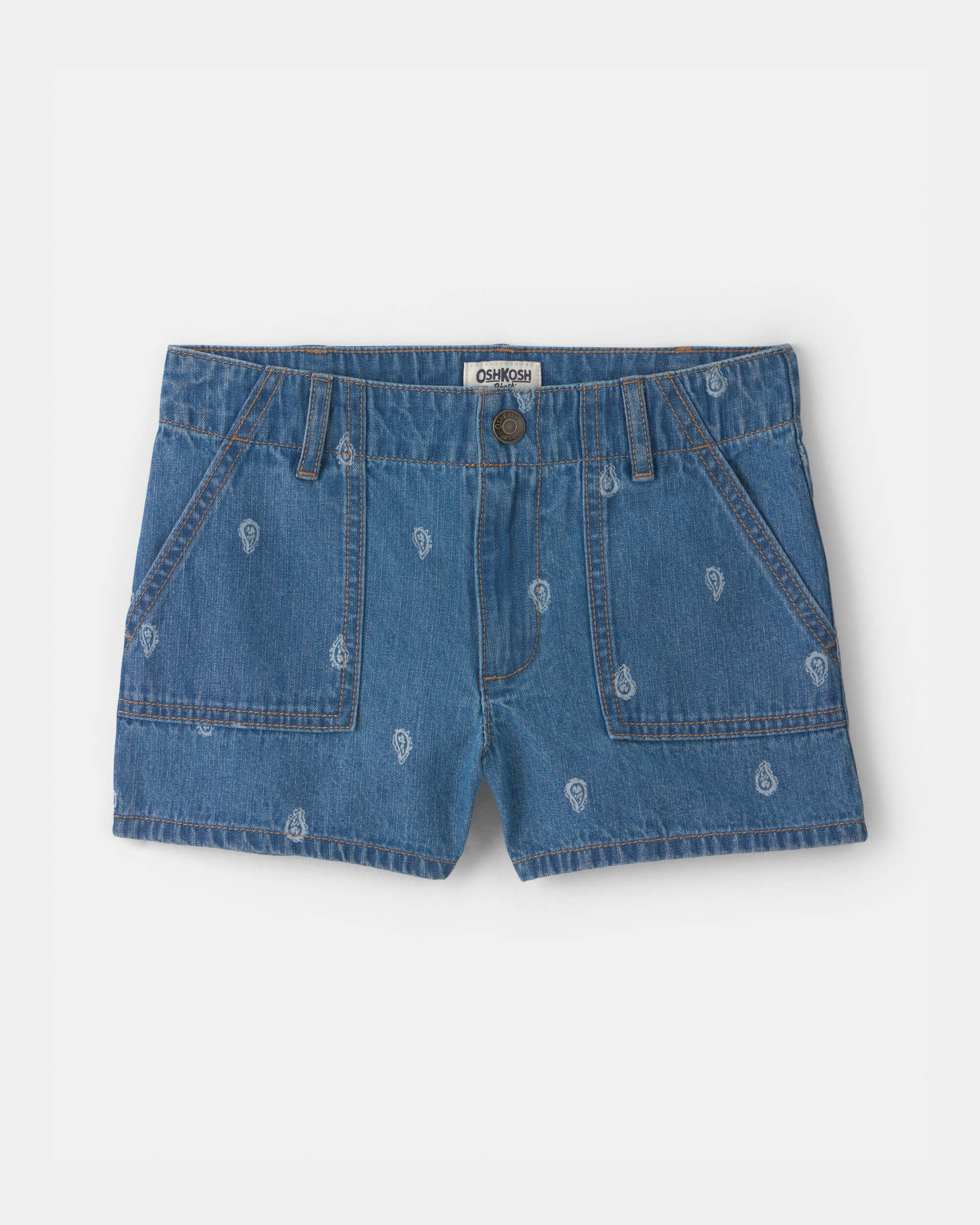 OshKosh Bgosh Girls Paisley Denim Shorts - Medium Wash 10 Blue 18$