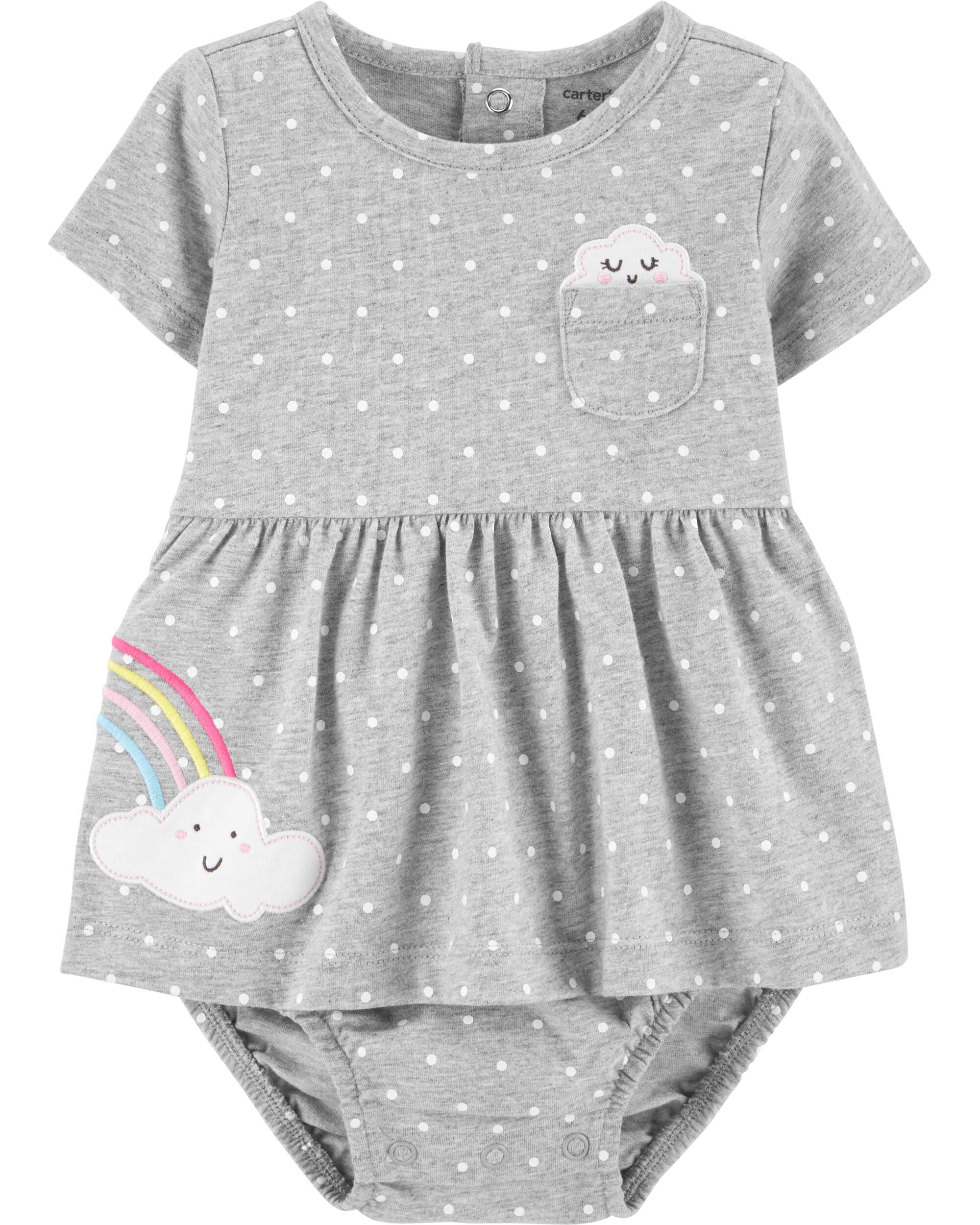 *CLEARANCE* Polka Dot Rainbow Jersey Sunsuit