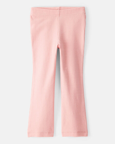 toddler girl cotton flare leggings - pink