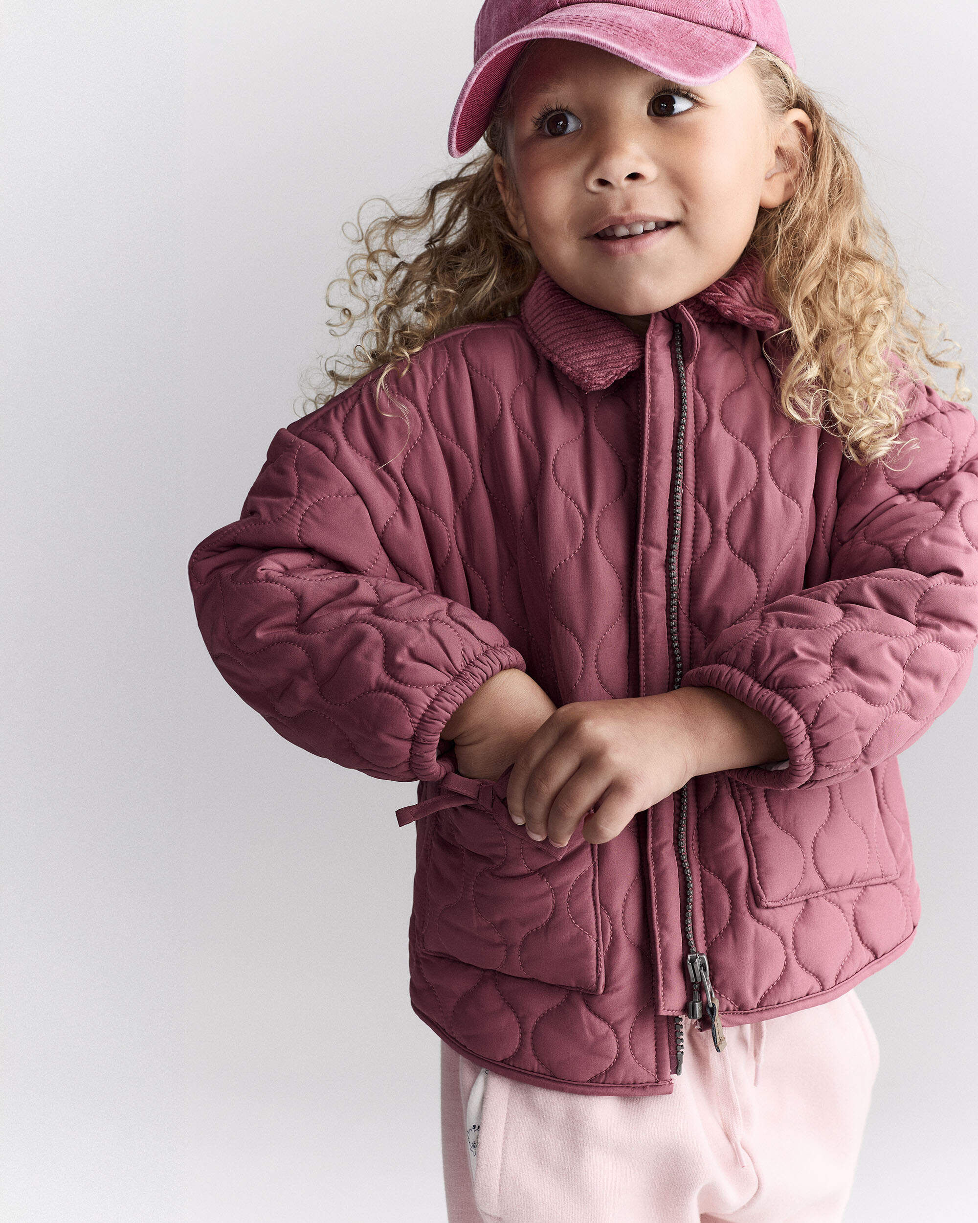はっぴー Toddler Girl Hooded Zip-Up Jacket - Cream - OshKosh B'gosh