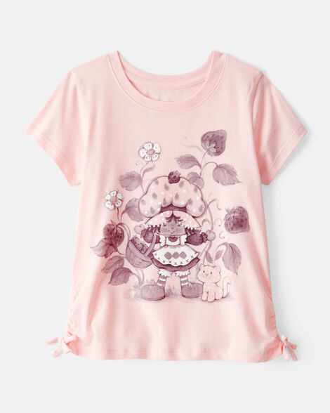 Kid Strawberry Shortcake Ruched Short-Sleeve Graphic Tee - Pink