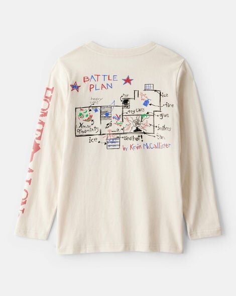 Boys Christmas Home Alone Long-Sleeve Graphic Tee - Cream