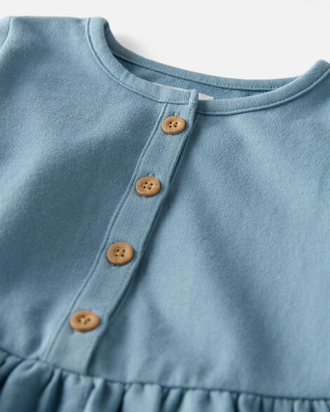  Product image 3 of Toddler Organic Cotton Pocket Dress in Cottage Blue