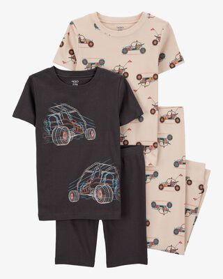 Product image 1 of Kid 4-Piece Race Car 100% Snug Fit Cotton Pajamas